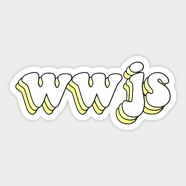 what would jesus say (yellow) Sticker by mansinone3